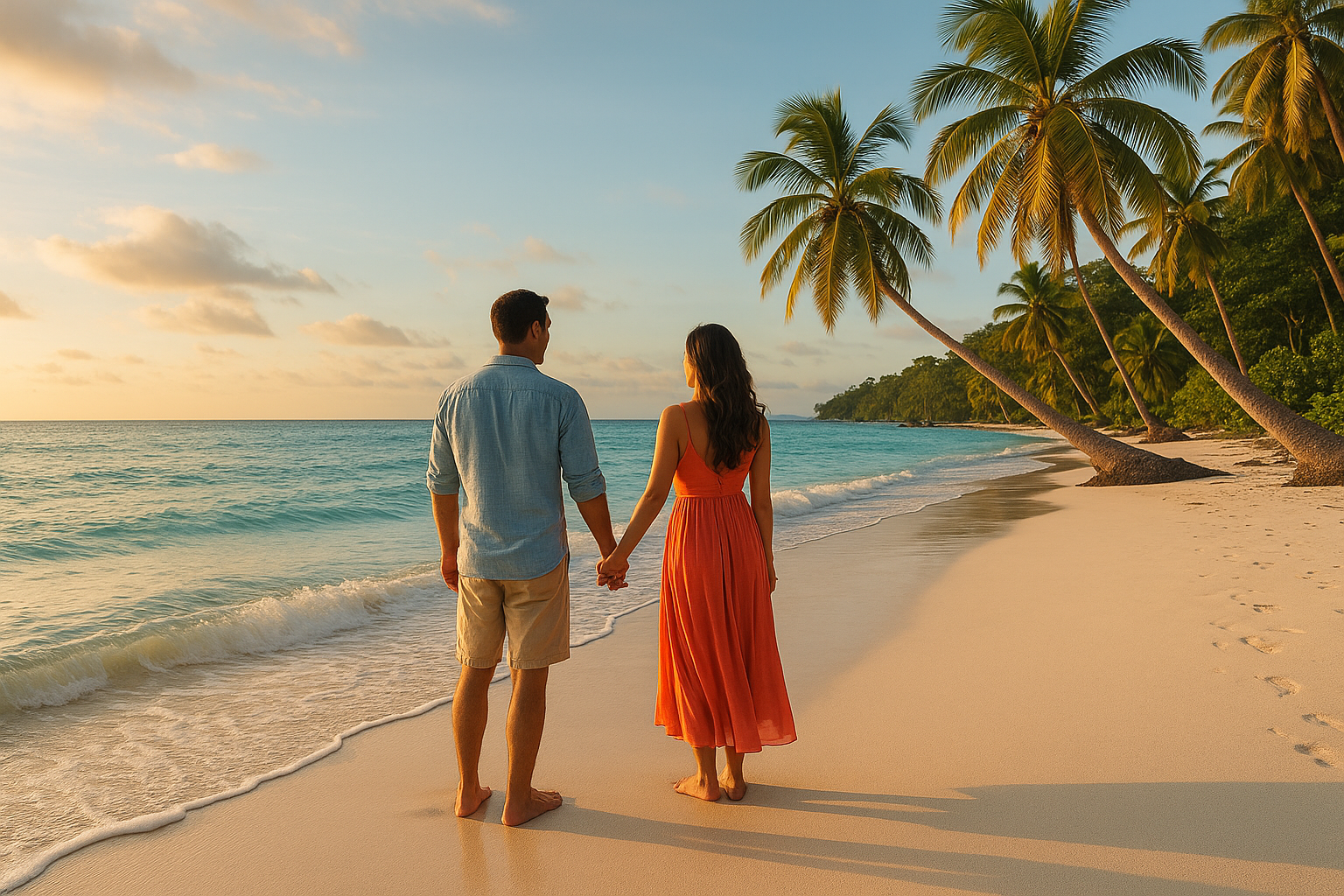 Tropical beach destination in India during winter travel season